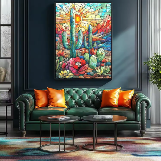 Stained Glass Cactus - 1000-Piece Jigsaw Puzzle