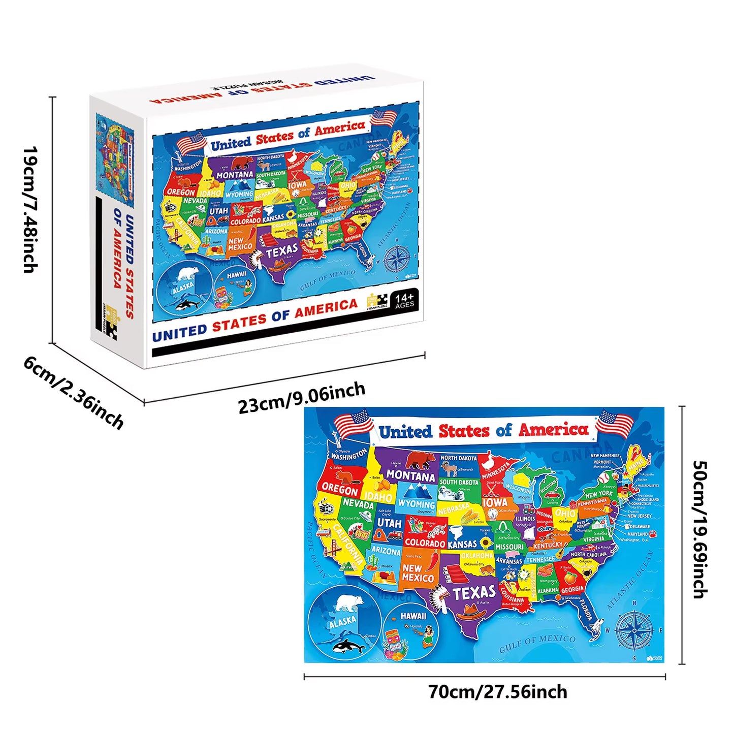 United States Map - 1000 Piece Jigsaw Puzzle